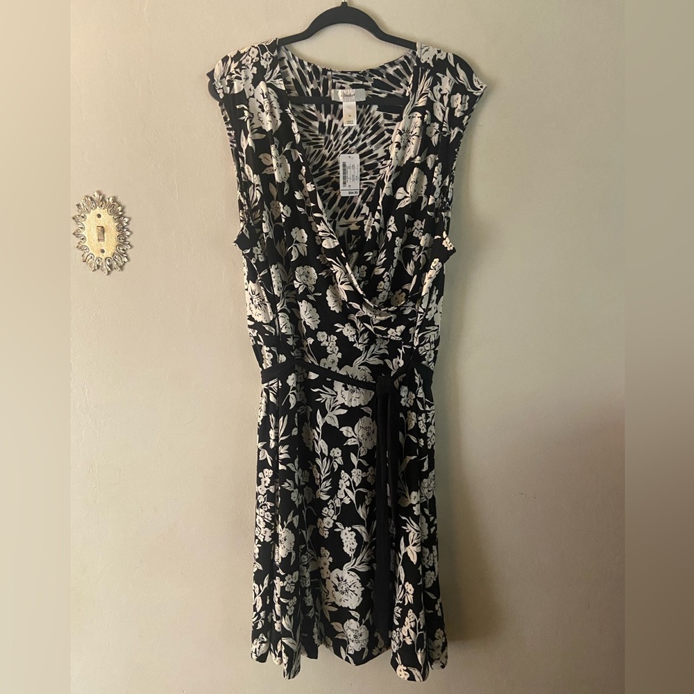 CJ Banks Reversible Monochrome Patterned Dress